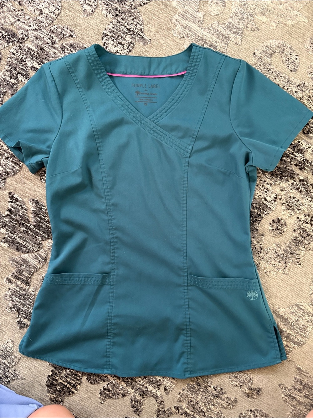 Teal V-Neck Medical Scrub Top